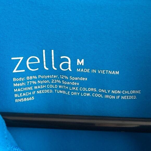 Zella Womens Jacket Blue Full Zip Activewear Performance Mesh Stretch Medium - Picture 4 of 10